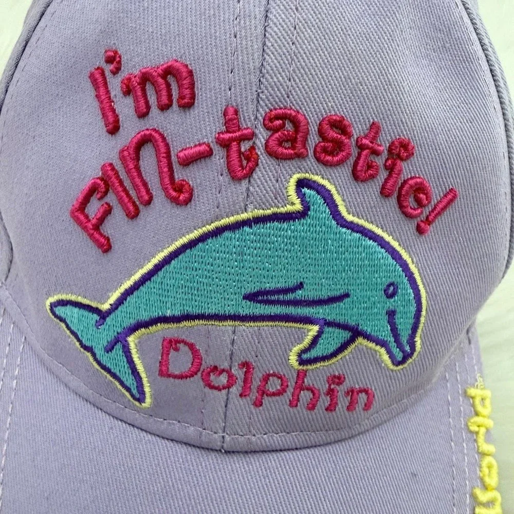 SeaWorld Purple Dolphin Hat Im Fin-tastic Adjustable Souvenir Baseball Cap